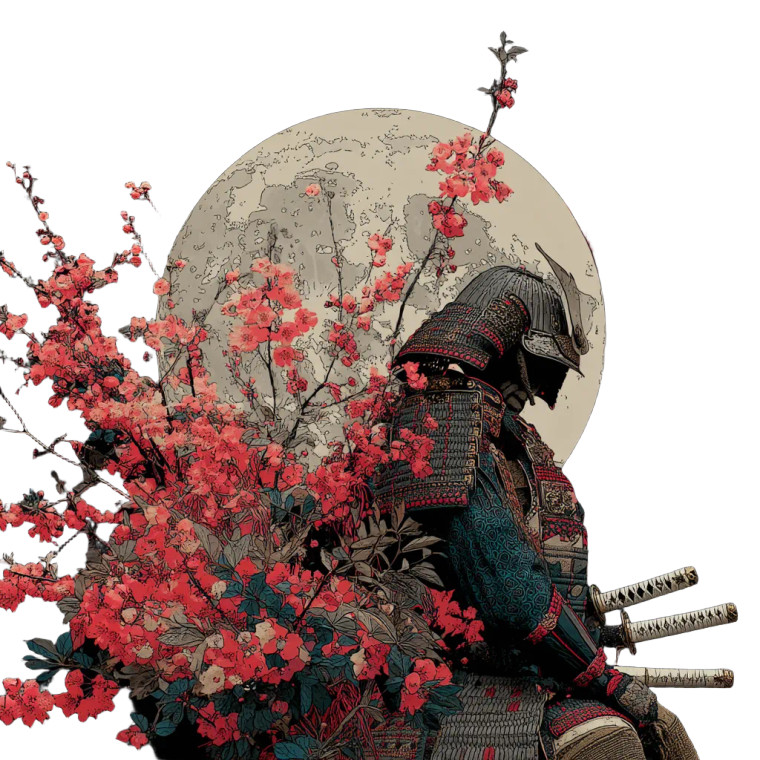 Samurai Manga Art Vinyl Car Decal Sticker – Waterproof & UV-Resistant 8"