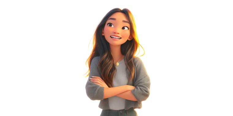 Confident Asian Woman Vinyl Car Decal Sticker – Waterproof & UV-Resistant 8"