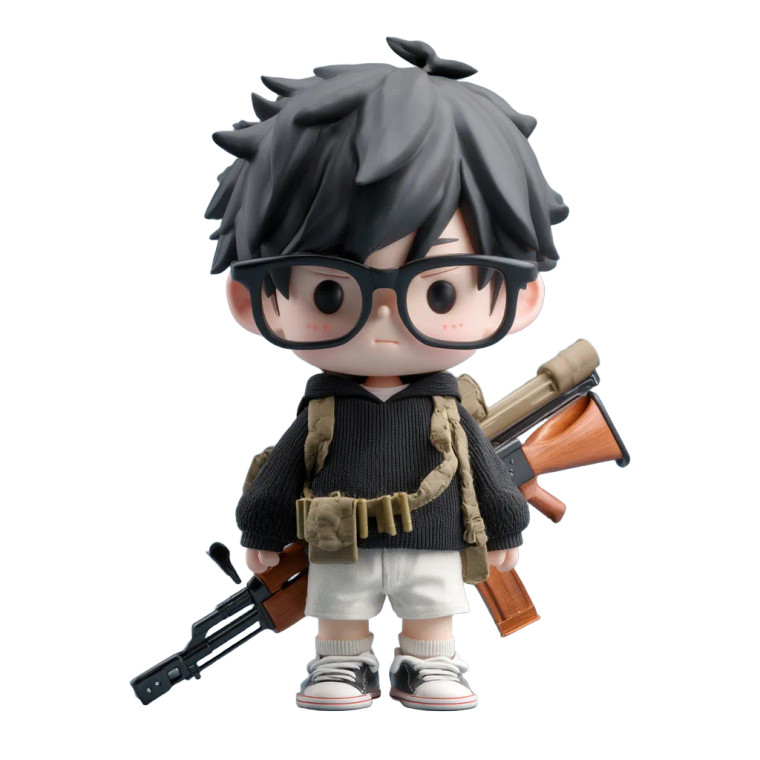 Cute Armed Pop Mart Vinyl Car Decal Sticker – Waterproof & UV-Resistant 8"