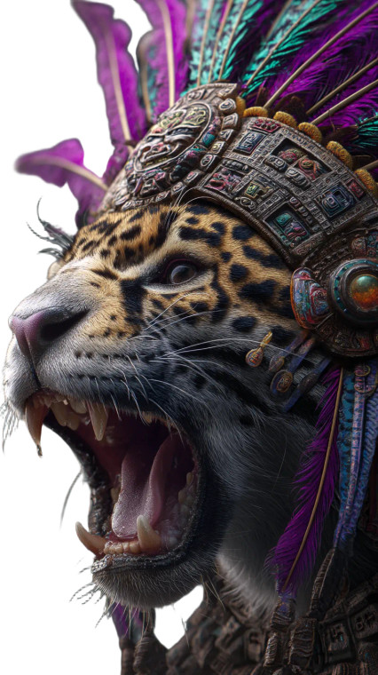 Aztec Jaguar Warrior V2 Vinyl Car Decal Sticker – Waterproof & UV-Resistant 8"