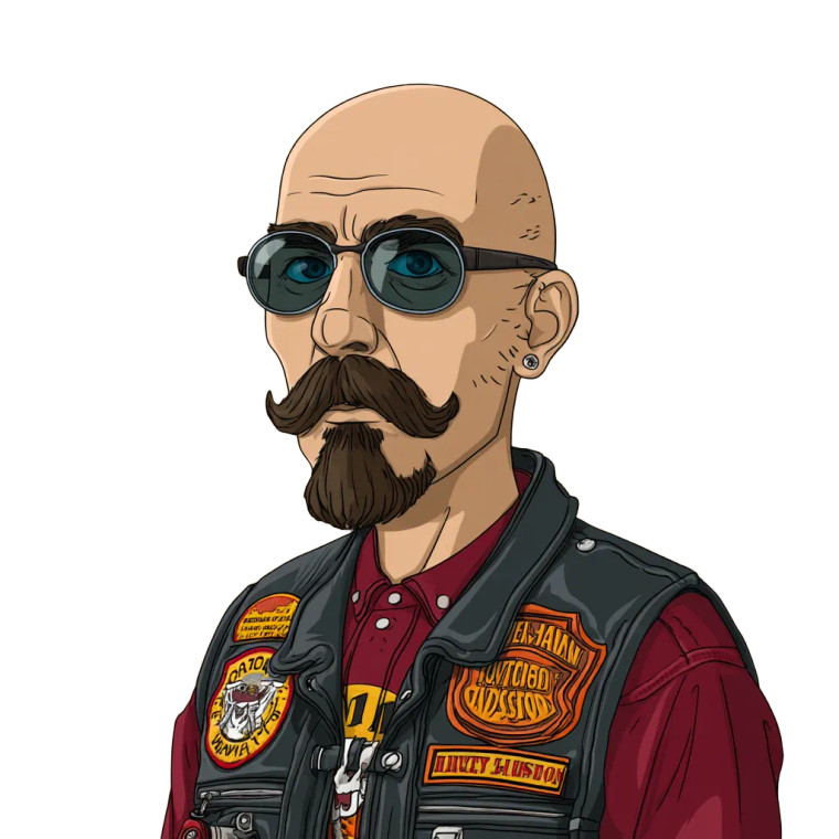 Bald Biker Vinyl Car Decal Sticker – Waterproof & UV-Resistant 8"