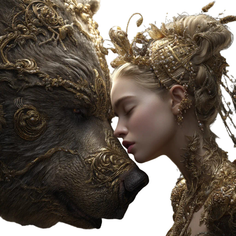 Elven Princess And Bear Vinyl Car Decal Sticker – Waterproof & UV-Resistant 8"