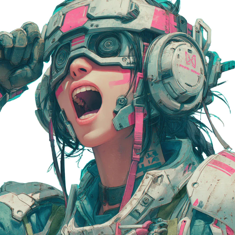 Cyberpunk Female Soldier Vinyl Car Decal Sticker – Waterproof & UV-Resistant 8"