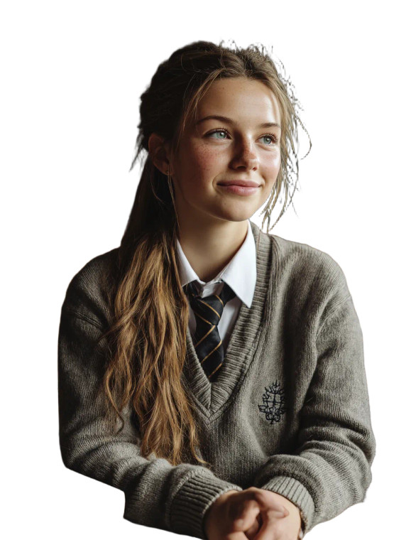 British School Girl V2 Vinyl Car Decal Sticker – Waterproof & UV-Resistant 8"