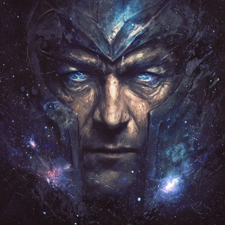 Magneto Cosmic Portrait Vinyl Car Decal Sticker – Waterproof & UV-Resistant 8"