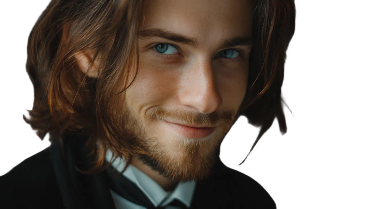 Charming Young Man Vinyl Car Decal Sticker – Waterproof & UV-Resistant 8"