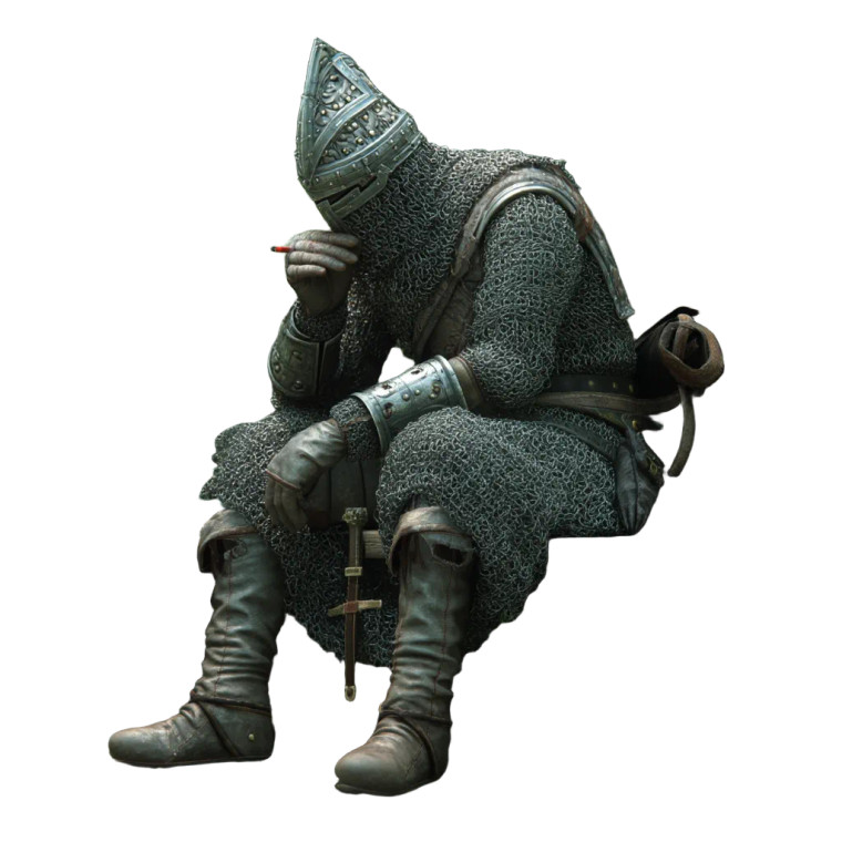 Medieval Warrior Smoking Vinyl Car Decal Sticker – Waterproof & UV-Resistant 8"