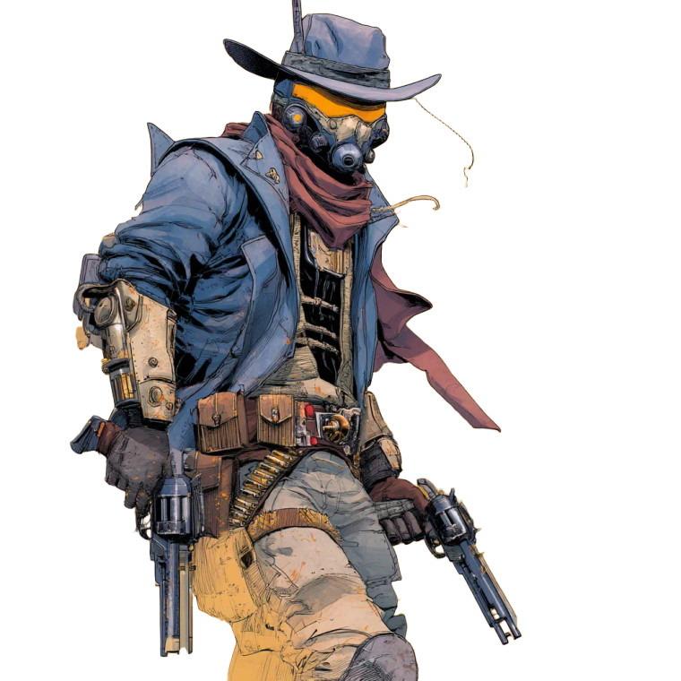 Scifi Cowboy Vinyl Car Decal Sticker – Waterproof & UV-Resistant 8"