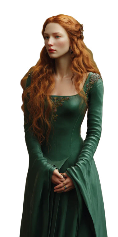 Medieval Princess Portrait Vinyl Car Decal Sticker – Waterproof & UV-Resistant 8"