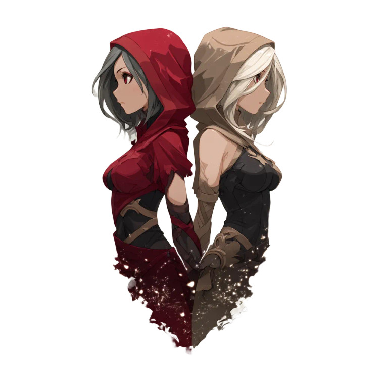 Sisters In Red Vinyl Car Decal Sticker – Waterproof & UV-Resistant 8"