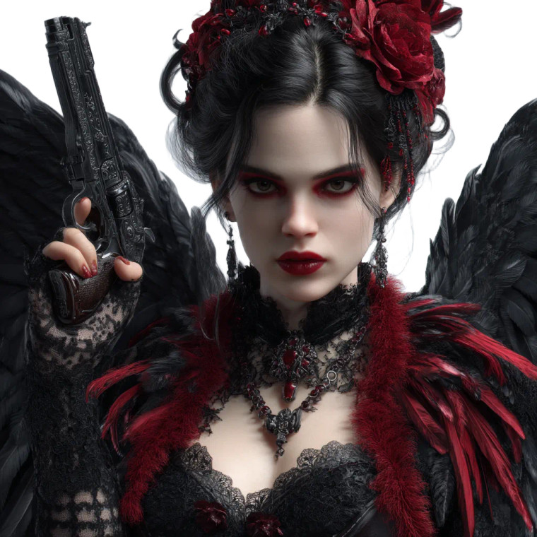 Gothic Steampunk Woman Vinyl Car Decal Sticker – Waterproof & UV-Resistant 8"