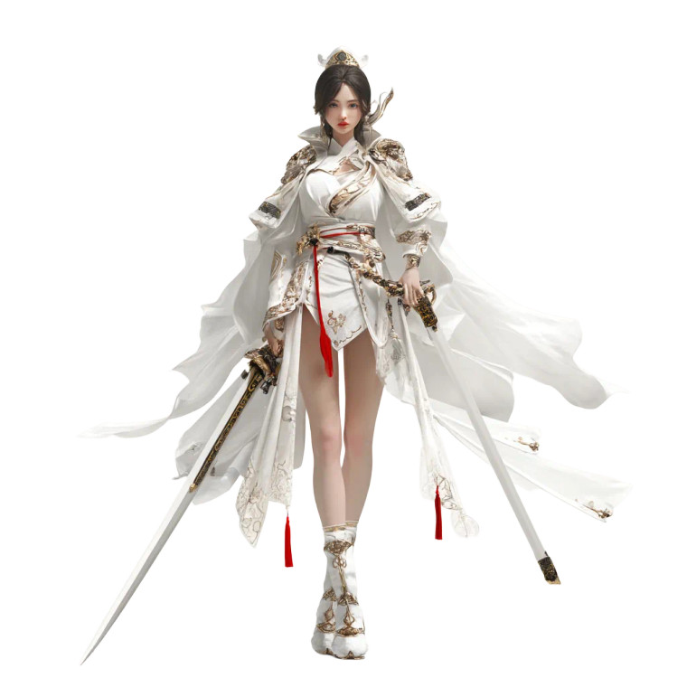 Elegant Swordswoman V3 Vinyl Car Decal Sticker – Waterproof & UV-Resistant 8"