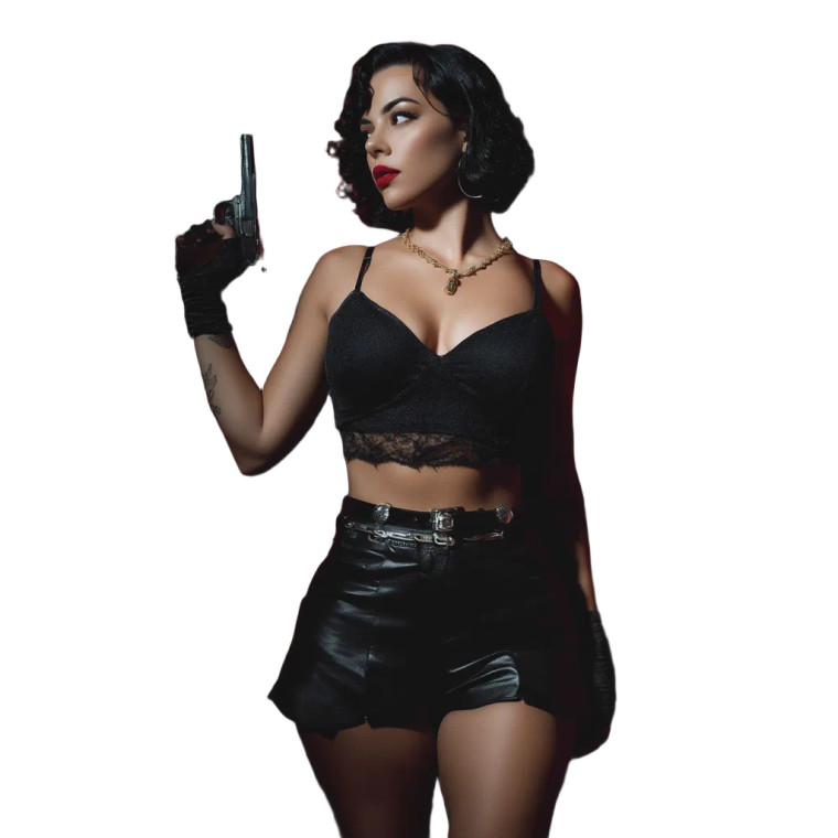 Female Mobster Vinyl Car Decal Sticker – Waterproof & UV-Resistant 8"