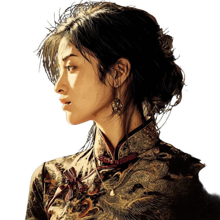 Japanese Woman Portrait V4 Vinyl Car Decal Sticker – Waterproof & UV-Resistant 8"