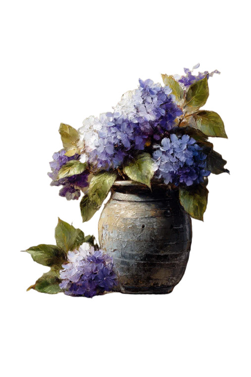 Rustic Hydrangeas Still Life Vinyl Car Decal Sticker – Waterproof & UV-Resistant 8"