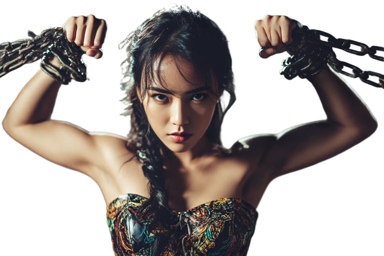 Chained Elegant Warrior Vinyl Car Decal Sticker – Waterproof & UV-Resistant 8"