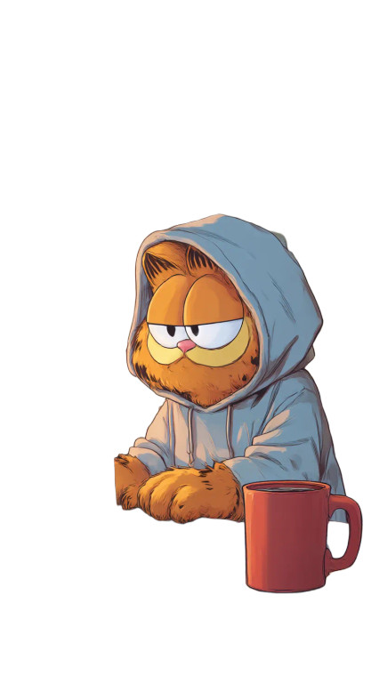 Grumpy Garfield Working Vinyl Car Decal Sticker – Waterproof & UV-Resistant 8"