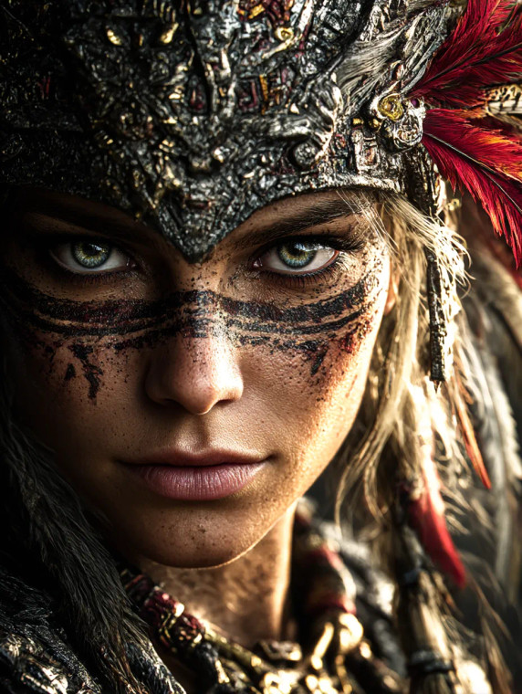 Aztec Warrior Portrait V2 Vinyl Car Decal Sticker – Waterproof & UV-Resistant 8"