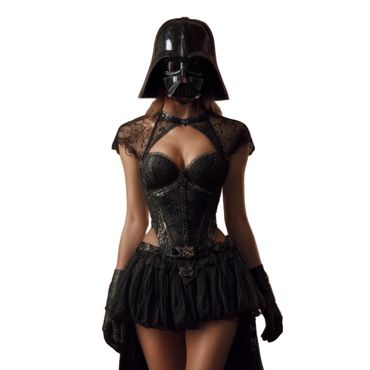 Darth Vader Woman Vinyl Car Decal Sticker – Waterproof & UV-Resistant 8"