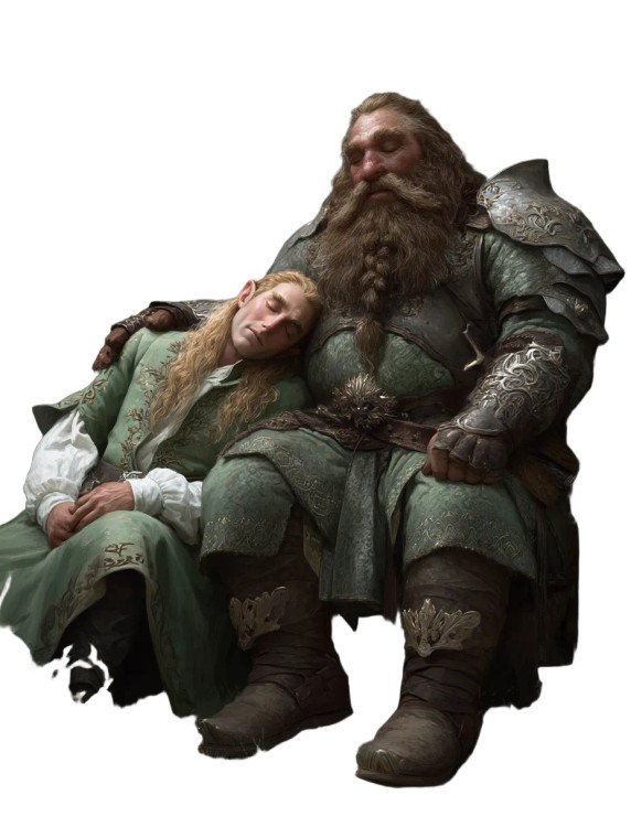 Elven Prince And Dwarf Vinyl Car Decal Sticker – Waterproof & UV-Resistant 8"