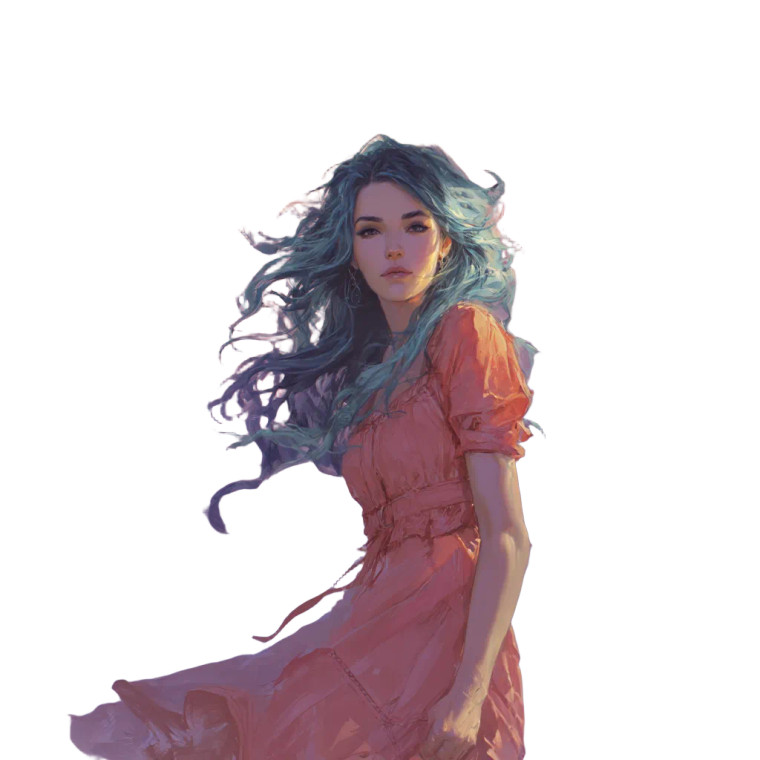 Teal-Haired Beauty Vinyl Car Decal Sticker – Waterproof & UV-Resistant 8"