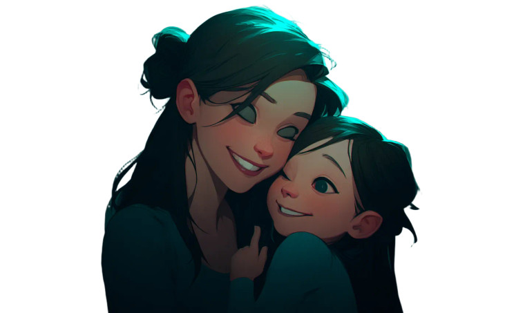 Mother And Child V3 Vinyl Car Decal Sticker – Waterproof & UV-Resistant 8"