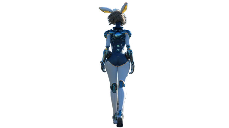 Futuristic Bunny Woman Vinyl Car Decal Sticker – Waterproof & UV-Resistant 8"