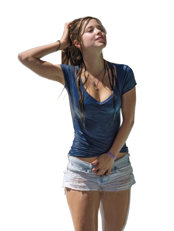 Young Women Exiting Pool Vinyl Car Decal Sticker – Waterproof & UV-Resistant 8"