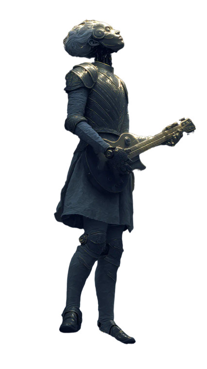 Steampunk Robot Guitarist Vinyl Car Decal Sticker – Waterproof & UV-Resistant 8"