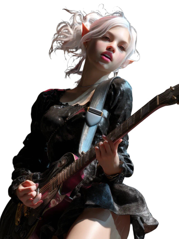 Blonde Elf Guitarist Vinyl Car Decal Sticker – Waterproof & UV-Resistant 8"