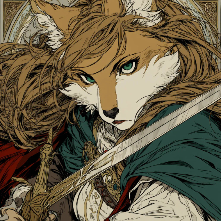 Anthro Fox Warrior Vinyl Car Decal Sticker – Waterproof & UV-Resistant 8"