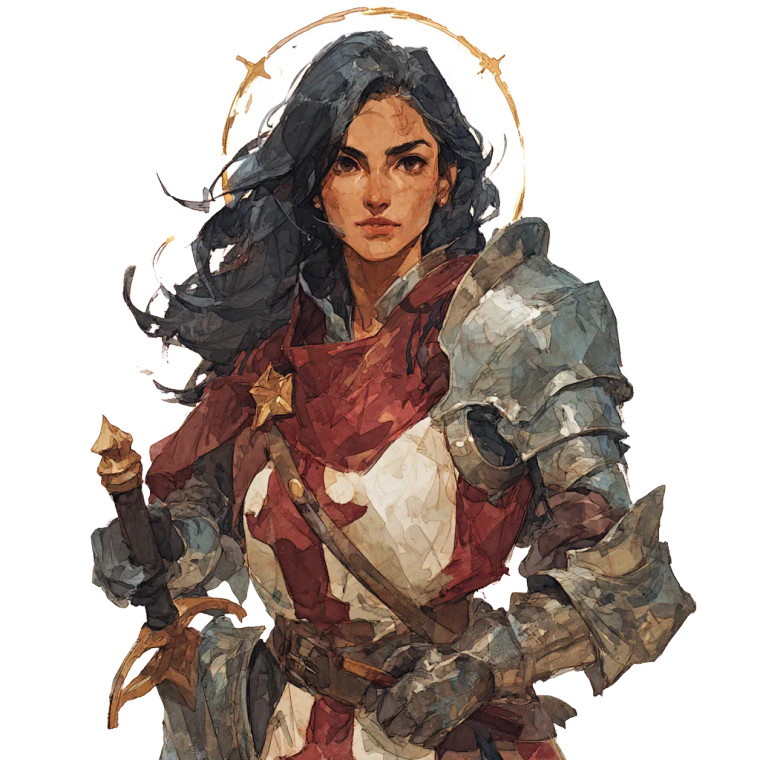 Female Paladin Portrait V2 Vinyl Car Decal Sticker – Waterproof & UV-Resistant 8"