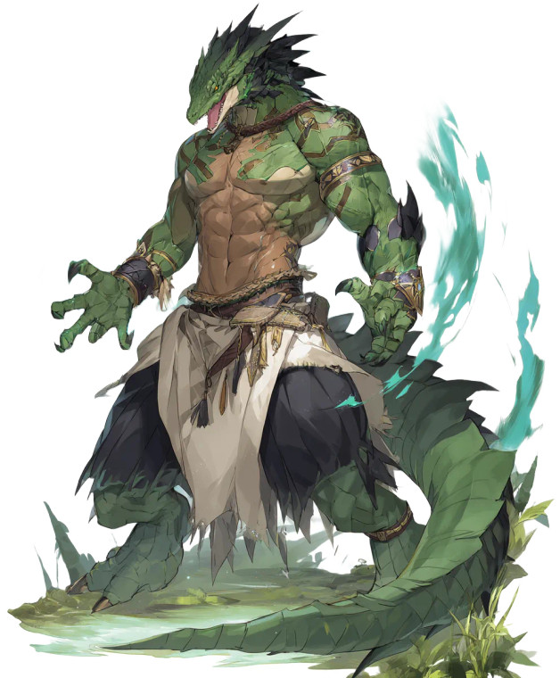 Lizardfolk Barbarian V5 Vinyl Car Decal Sticker – Waterproof & UV-Resistant 8"