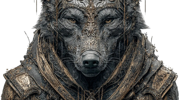 Armored Upright Wolf Vinyl Car Decal Sticker – Waterproof & UV-Resistant 8"