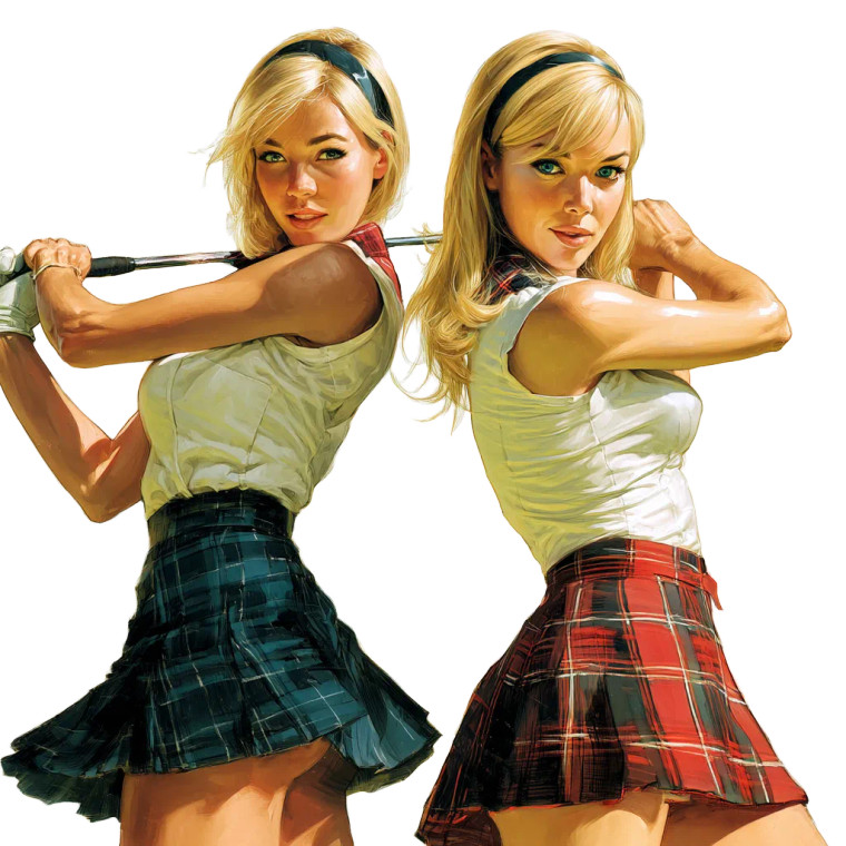 Blonde Elf Golfers V4 Vinyl Car Decal Sticker – Waterproof & UV-Resistant 8"