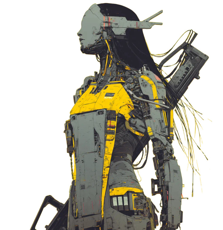 Cyberpunk Android Portrait Vinyl Car Decal Sticker – Waterproof & UV-Resistant 8"