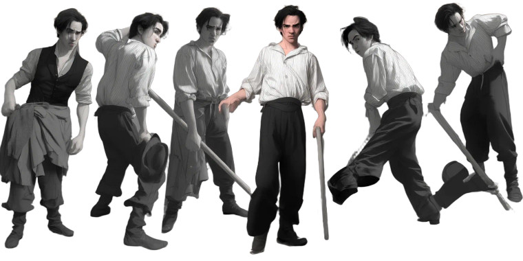 Male Character Poses Vinyl Car Decal Sticker – Waterproof & UV-Resistant 8"