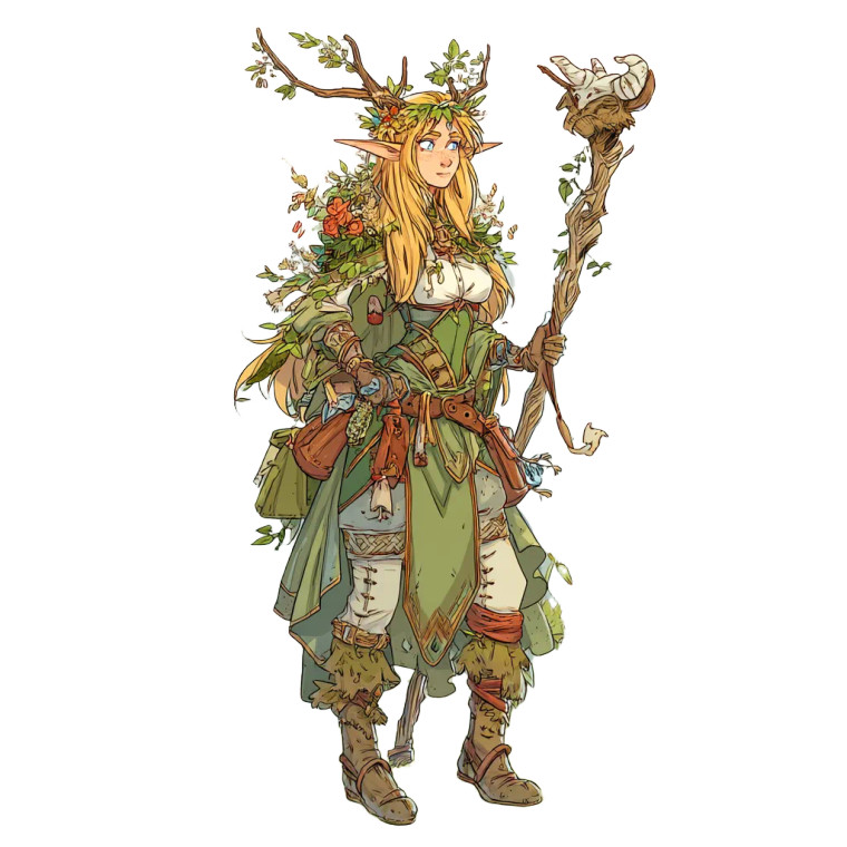 Druid Elf Art Vinyl Car Decal Sticker – Waterproof & UV-Resistant 8"