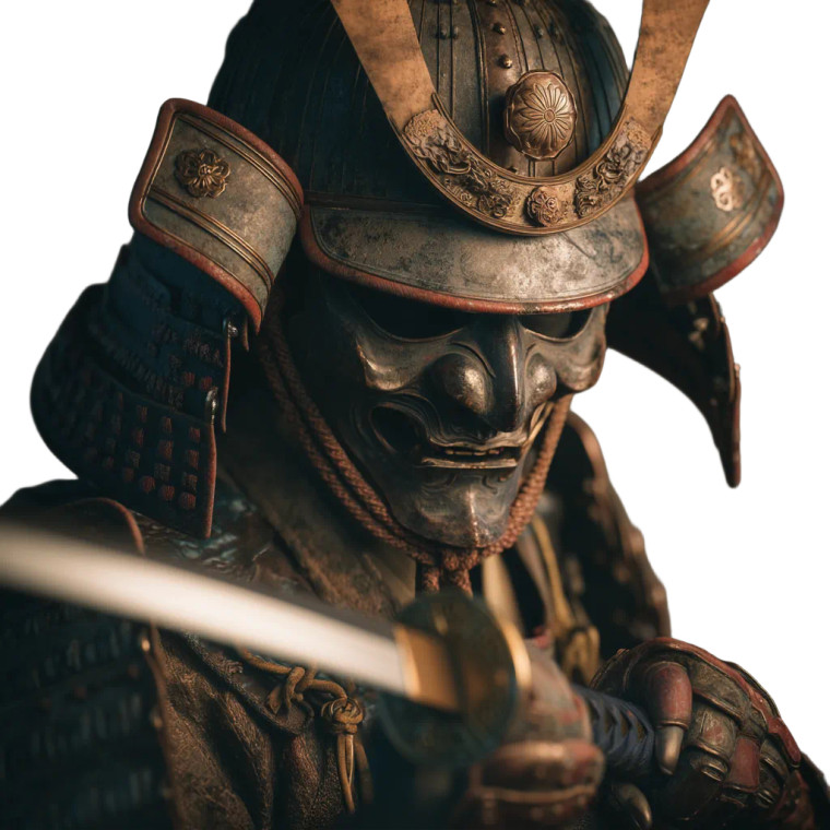 Samurai Portrait V24 Vinyl Car Decal Sticker – Waterproof & UV-Resistant 8"