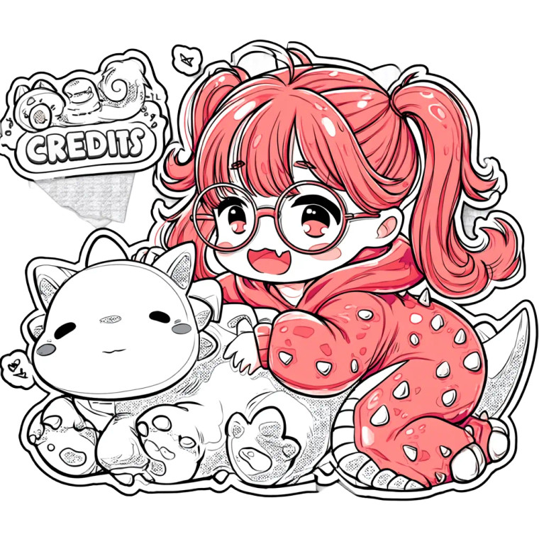 Chibi Dinosaur Girl Vinyl Car Decal Sticker – Waterproof & UV-Resistant 8"