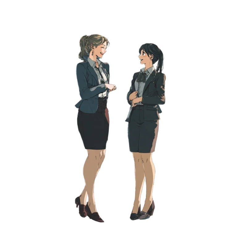 Office Ladies Chatting Vinyl Car Decal Sticker – Waterproof & UV-Resistant 8"