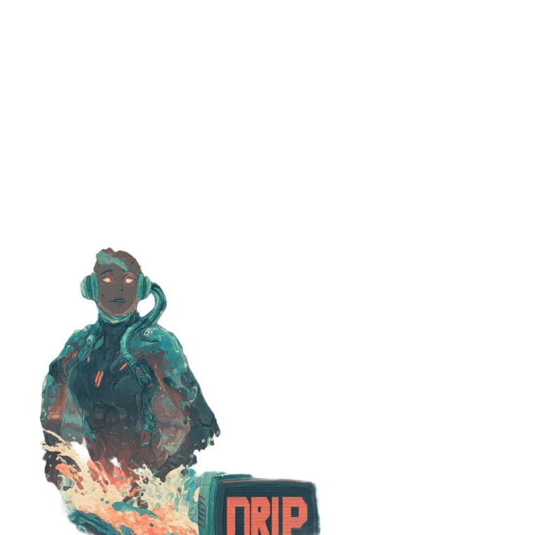 Aquatic Cyberpunk Creatures Vinyl Car Decal Sticker – Waterproof & UV-Resistant 8"