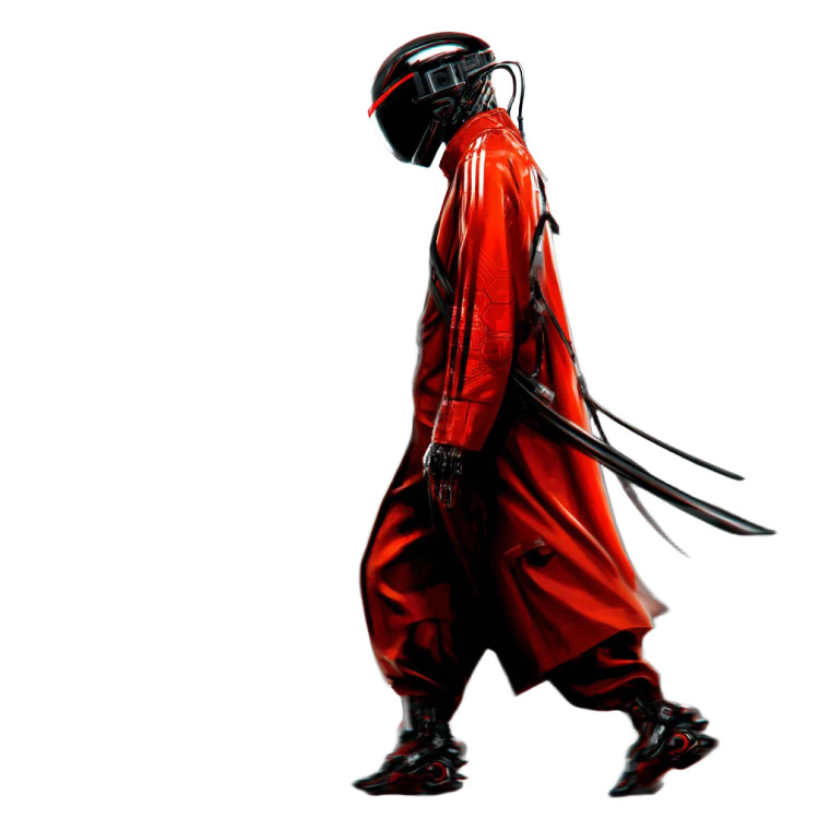 Futuristic Ninja Vinyl Car Decal Sticker – Waterproof & UV-Resistant 8"