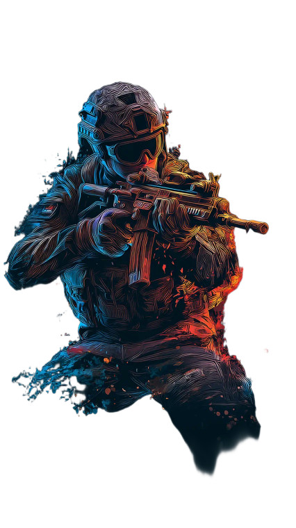 Cyberpunk Soldier Sketch Vinyl Car Decal Sticker – Waterproof & UV-Resistant 8"