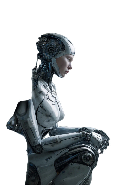 Cybernetic Factory Worker Vinyl Car Decal Sticker – Waterproof & UV-Resistant 8"