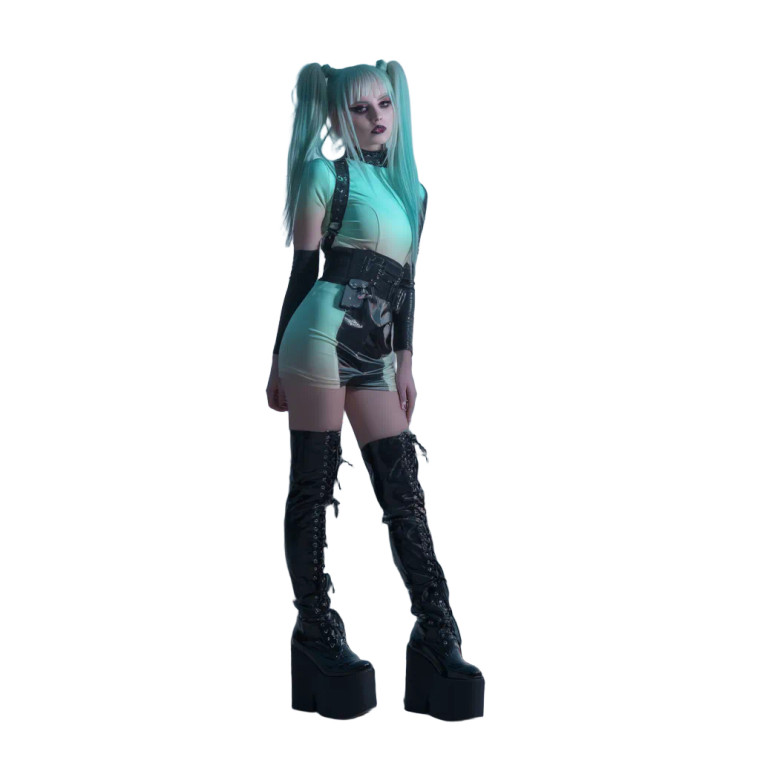 Cybergoth Model V2 Vinyl Car Decal Sticker – Waterproof & UV-Resistant 8"
