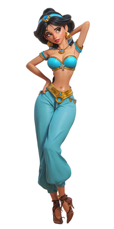 Princess Jasmine Pinup Vinyl Car Decal Sticker – Waterproof & UV-Resistant 8"