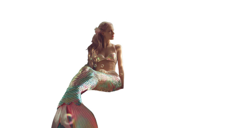 Gentle Mermaid Vinyl Car Decal Sticker – Waterproof & UV-Resistant 8"