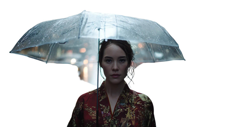 Geisha In Rain Vinyl Car Decal Sticker – Waterproof & UV-Resistant 8"