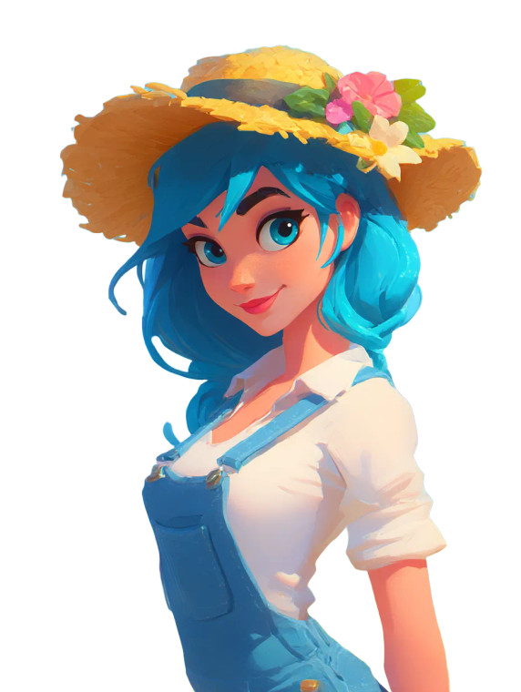 Blue-Haired Farm Girl Vinyl Car Decal Sticker – Waterproof & UV-Resistant 8" Blue-Haired Farm Girl Vinyl Car Decal Sticker – Waterproof & UV-Resistant 8"